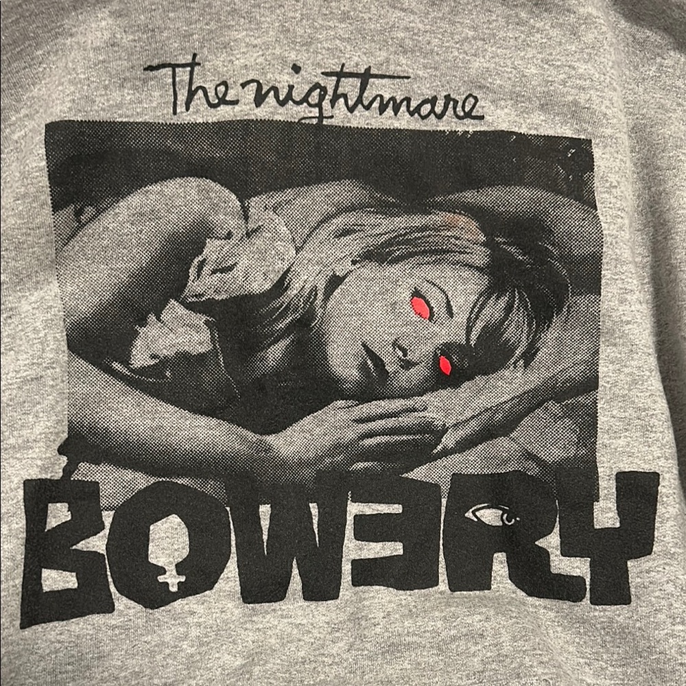 Gray Graphic Bow3ry Hoodie